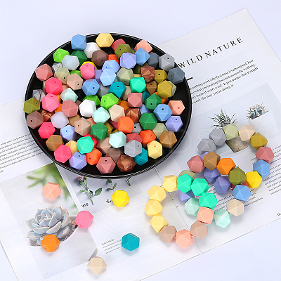 Hexagonal Silicone Beads SI-JX0020A-40-1