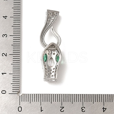 Snake Brass Micro Pave Cubic Zirconia S Hook Clasps KK-A227-06P-1