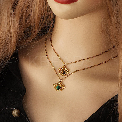 Natural Malachite Eye Pendants LS-STAS-Q249-01G-02-1