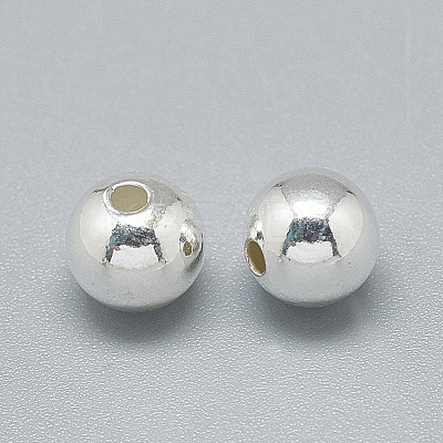 925 Sterling Silver Beads STER-T002-237S-6mm-1