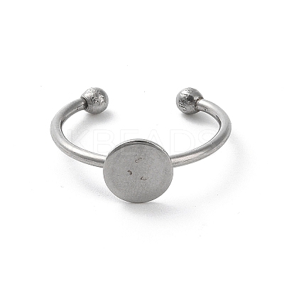 Non-Tarnish Adjustable 304 Stainless Steel Finger Rings Components STAS-K278-04B-P-1