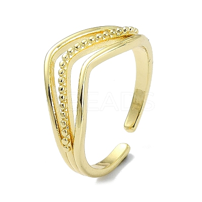 Brass Open Cuff Rings RJEW-B051-27G-1