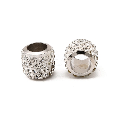 Rondelle Brass Rhinestone Beads CPDL-I003-01-1
