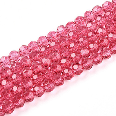 Baking Paint Transparent Glass Beads Strands DGLA-A035-T4mm-D02-1