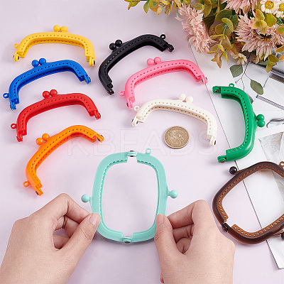 10Pcs 10 Colors Plastic Kiss Lock Purse Frames FIND-PH0007-42-1