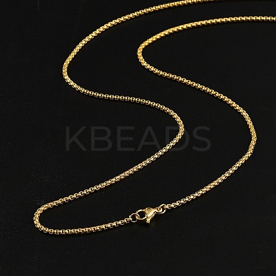 1.5mm Rack Plating Brass Box Chain Necklaces for Women Men MAK-L044-21G-1