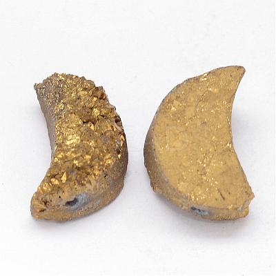 Electroplated Natural Druzy Quartz Crystal Beads G-G888-07B-1
