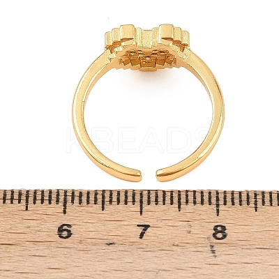 304 Stainless Steel Micro Pave Cubic Zirconia Cuff Open Rings RJEW-P175-03G-1