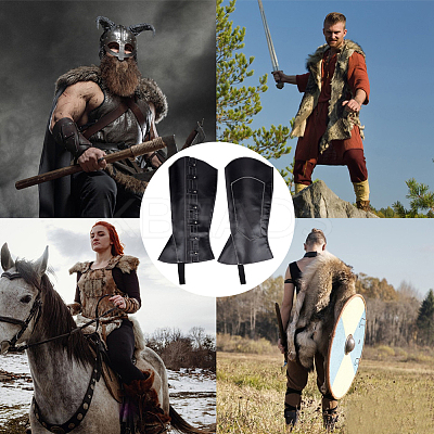 Imitation Leather Pirate Boot Covers AJEW-WH20020-020B-02-1