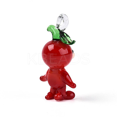 Handmade Lampwork Cartoon Radish Pendants LAMP-T025-10C-1