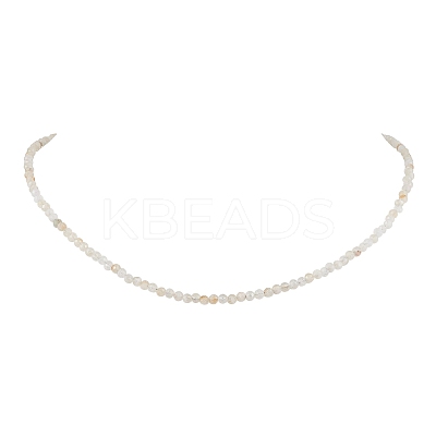 3mm Faceted Round Natural Citrine Beaded Necklaces for Women NJEW-JN05079-01-1