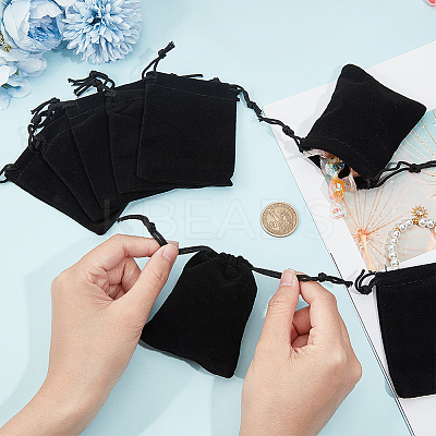 25Pcs Rectangle Velvet Drawstring Pouches TP-BBC0001-04A-03-1