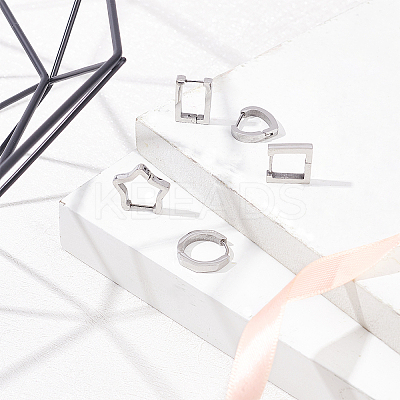 304 Stainless Steel Huggie Hoop Earrings EJEW-UN0001-36P-1