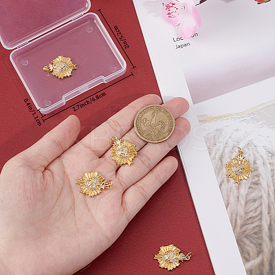 6Pcs Brass Micro Pave Cubic Zirconia Pendants ZIRC-BBC0002-20-1