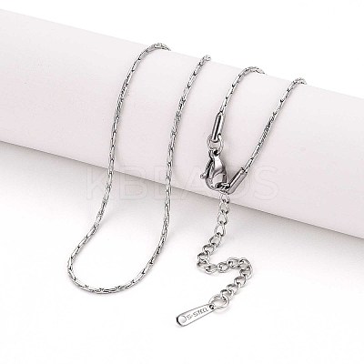 1.2MM 304 Stainless Steel Boston Link Chain Necklaces NJEW-N058-08P-1