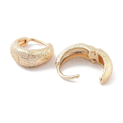 Brass Textured Hoop Earrings KK-B082-23G-1