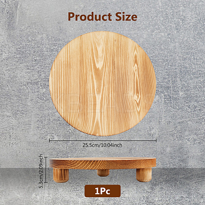Wood Round Plant Saucer AJEW-WH0473-07A-1