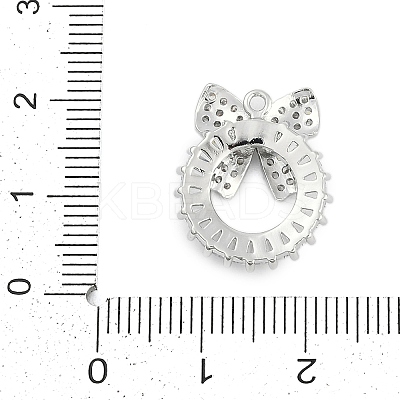 Brass Cubic Zirconia with Glass Pendants KK-Q026-23P-1
