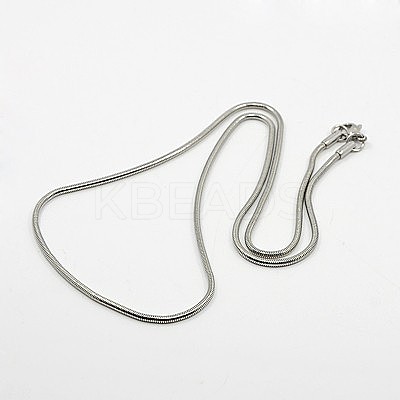 Non-Tarnish 304 Stainless Steel Snake Chain Necklaces NJEW-F027-16-2mm-B-1