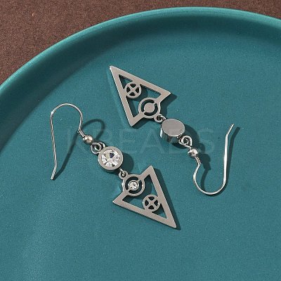 304 Stainless Steel Triangle Dangle Earrings EJEW-Z129-20P-1