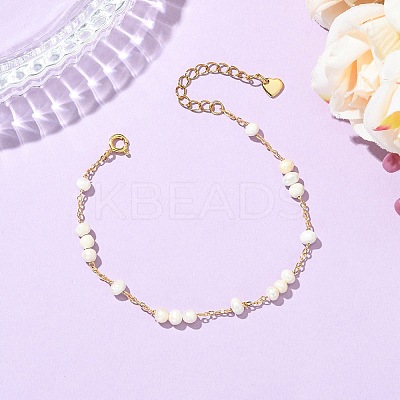 Potato Natural Cultured Freshwater Pearl Beads Link Bracelets BJEW-JB14128-1