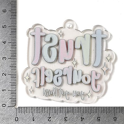 Transparent Printed Acrylic Pendants LS-OACR-E043-10D-1