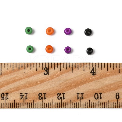 100G 4 Colors Halloween Baking Paint K9 Glass Seed Beads SEED-FS0001-42-1
