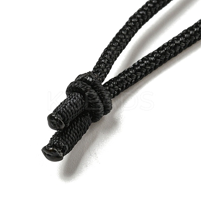 Natural Fluorite Conical Pendulum Pendant Necklace with Nylon Cord for Women NJEW-B106-01H-1