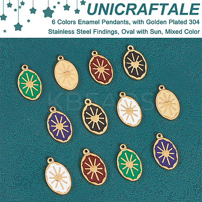 12Pcs 6 Colors Enamel Pendants FIND-UN0001-57-1