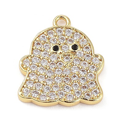 Rack Plating Brass Cubic Zirconia Pendants KK-D031-04G-02-1