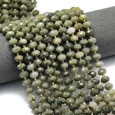 Natural Green Rubbit Fur Rutilated Quartz Beads Strands G-P573-A58-01-1