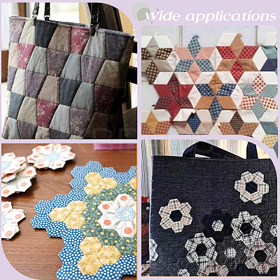 200Pcs 2 Styles Hexagon Paper Quilting Templates DIY-GF0008-76-1