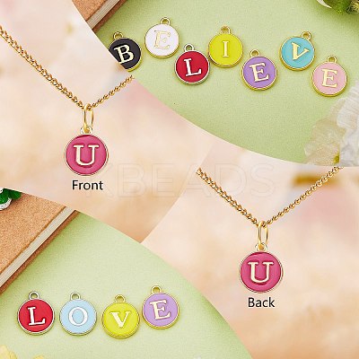 120Pcs 12 Colors Golden Plated Alloy Charms ENAM-SZ0001-64U-1