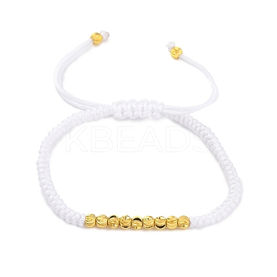 Polyester Cord Braided Bead Bracelets for Women BJEW-L698-01G-14-1
