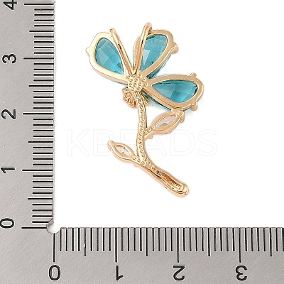 Brass Glass Pendants KK-B100-041G-04-1