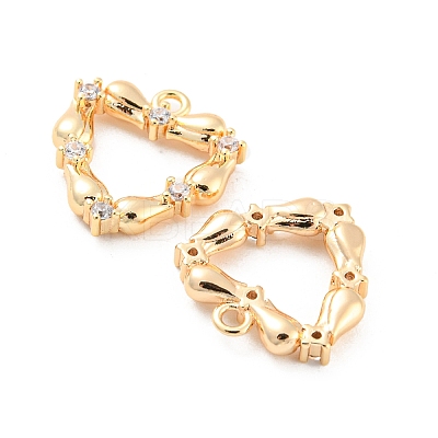 Brass Micro Pave Cubic Zirconia Pendants KK-E090-14G-1