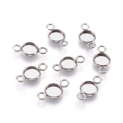 Tarnish Resistant 202 Stainless Steel Cabochon Connector Settings STAS-F180-07P-B-1
