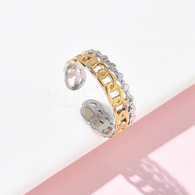 304 Stainless Steel Cuff Open Rings RJEW-Z121-02GP-07-1