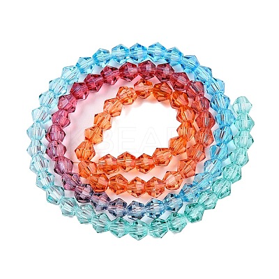 Gradient Color Baking Paint Glass Bead Strands DGLA-A039-T2mm-A017-1