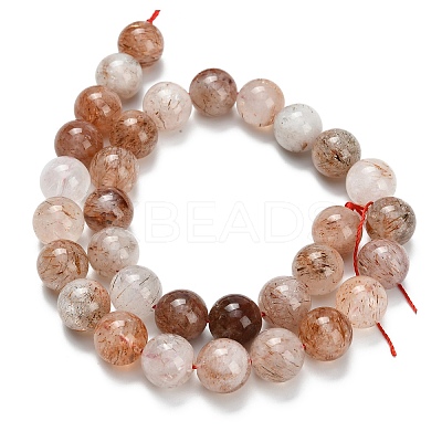 Natural Copper Rutilated Quartz Beads Strands G-L642-B07-10mm-1