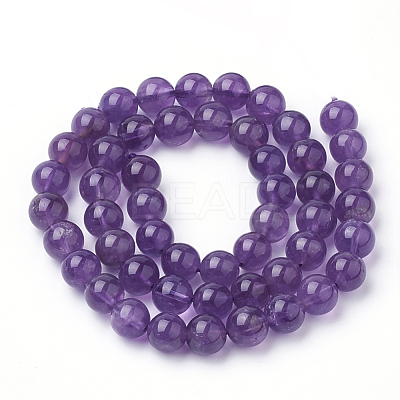 Natural Amethyst Beads Strands G-Q961-17-8mm-1