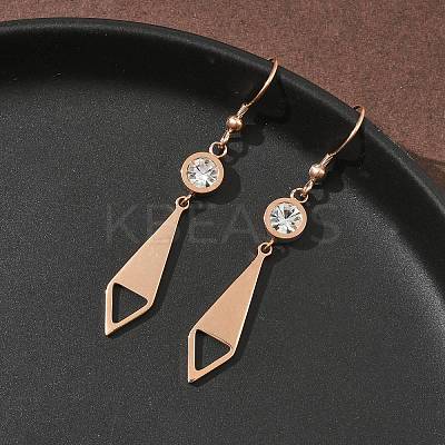 304 Stainless Steel Tie Dangle Earrings EJEW-Z129-19RG-1
