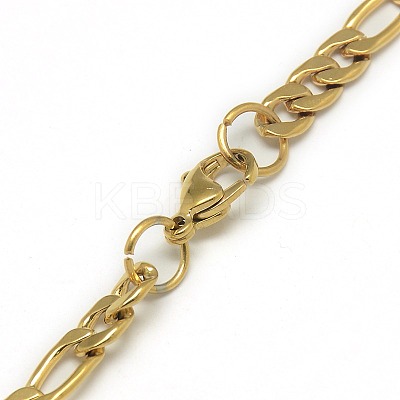 Trendy Men's 201 Stainless Steel Mother-Son Chain Necklaces NJEW-L043B-41G-1