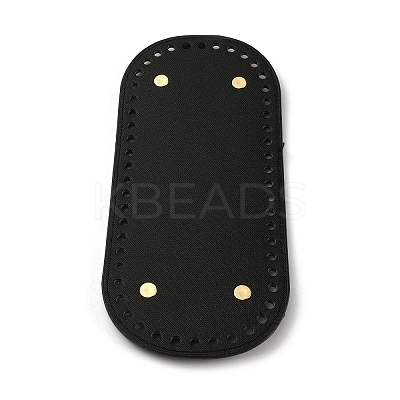 Oval PU Leather Knitting Crochet Bags Nail Bottom Shaper Pad LS-PURS-WH0001-62D-1