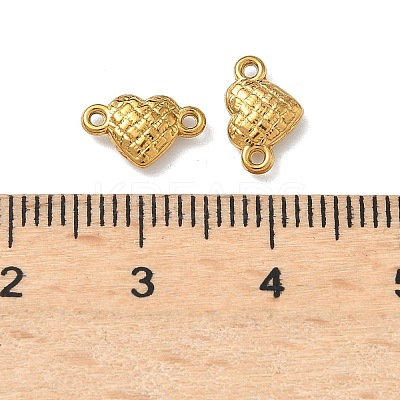 304 Stainless Steel Tartan Heart Links Connector Charms STAS-D211-14B-G-1