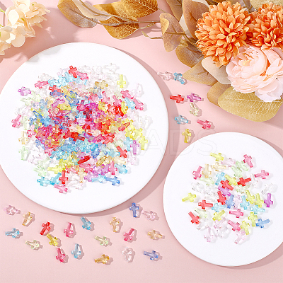 300Pcs Transparent Acrylic Pendants MACR-HY0001-18-1