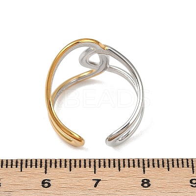 304 Stainless Steel Open Cuff Rings for Women RJEW-K296-03B-GP-1