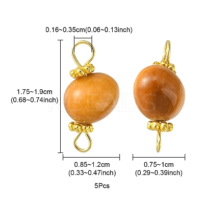 Natural Topaz Jade Connector Charms PALLOY-YW0001-55-1