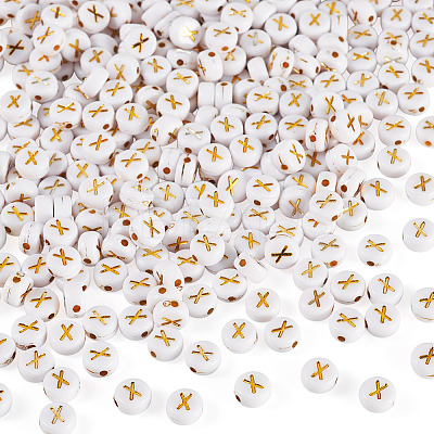 500Pcs Plating Acrylic Beads PACR-TADJ0001-01X-1