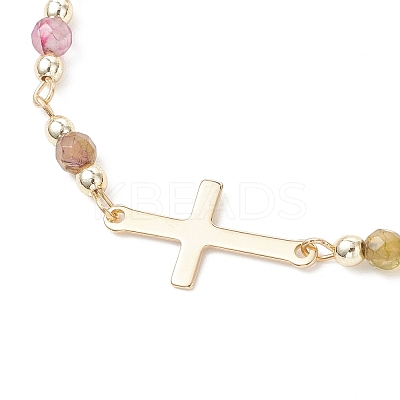 304 Stainless Steel Tiny Cross Link Bracelets BJEW-JB13244-02-1